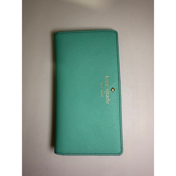 Kate Spade Turquoise Leather Zip-Around Wallet - Picture 4 of 11